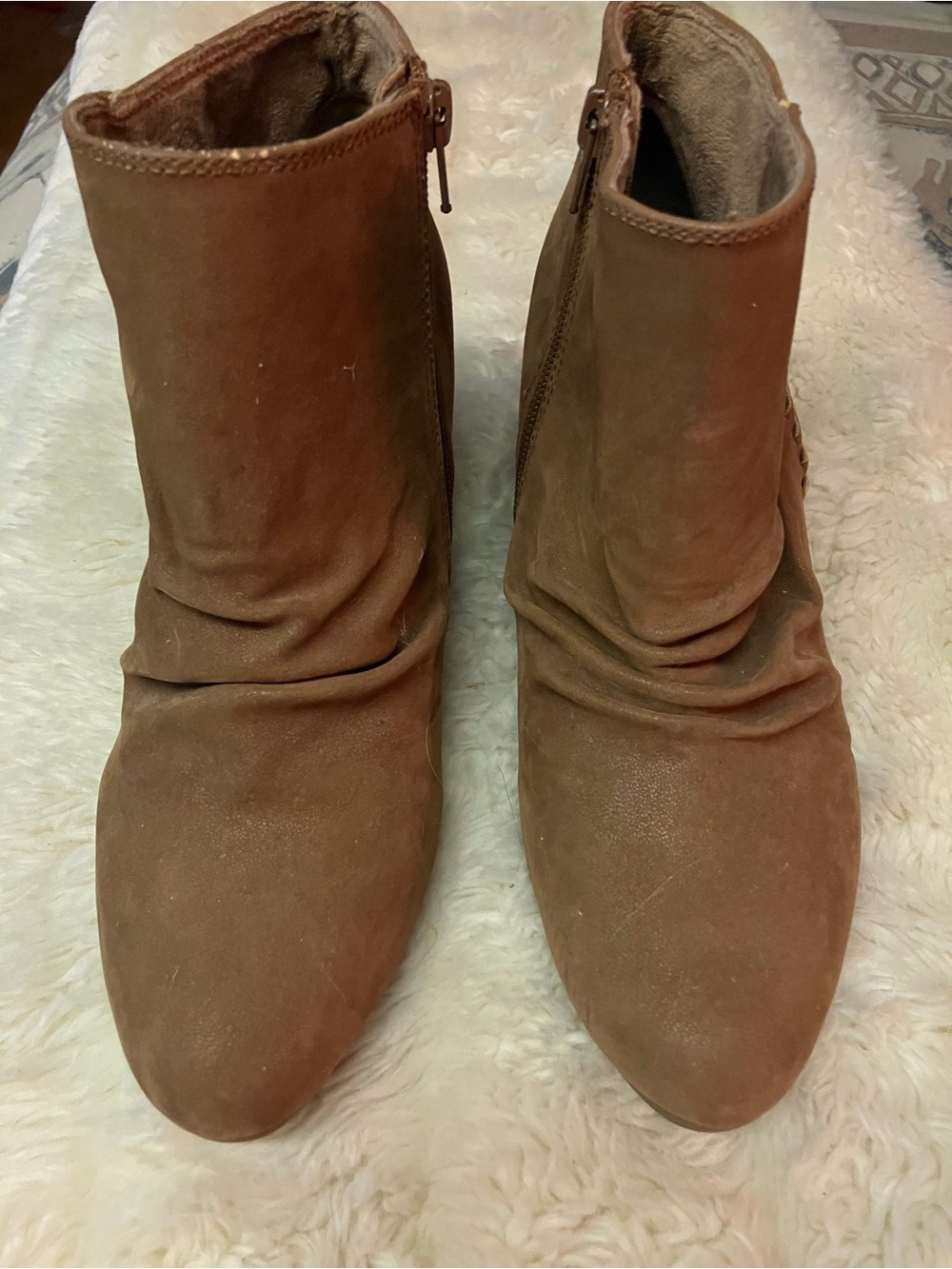 Women's Brown Suede Slouch Ankle Booties